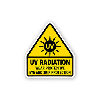 Yellow UV Sun Radiation Triangle Tab Vinyl Decal Stickers