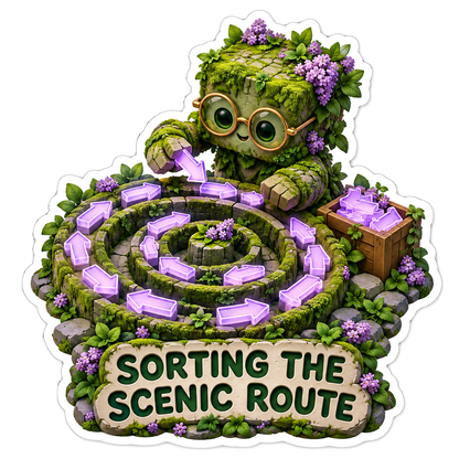 Moss Cube Sorting Purple Arrows in a Garden Vinyl Decal Stickers
