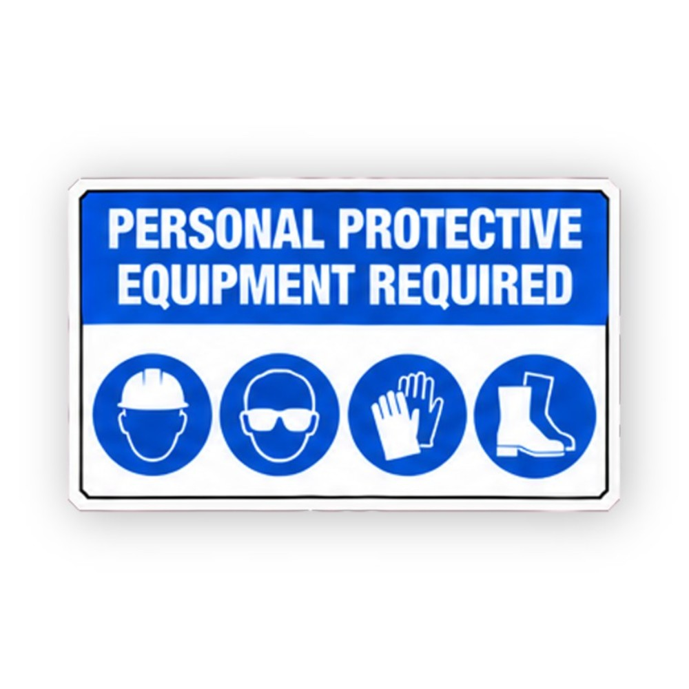 Blue Personal Required Four Icons Panel Vinyl Decal Stickers