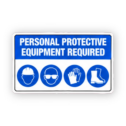 Blue Personal Required Four Icons Panel Vinyl Decal Stickers