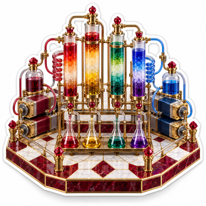 Rainbow Glass Column Apparatus Art Vinyl Decal Stickers