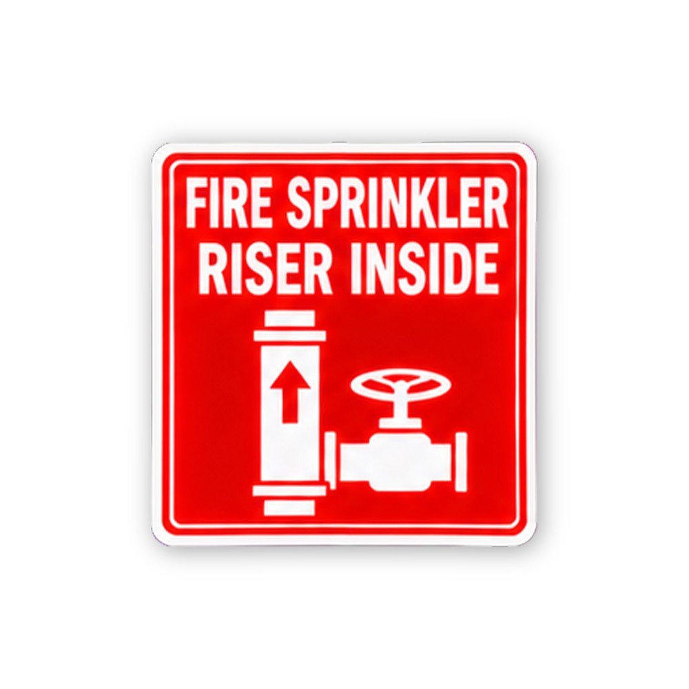 Red Sprinkler Riser Pipe Valve Portrait Vinyl Decal Stickers