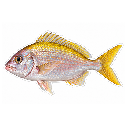 Pink Silver Seabream with Golden Back Vinyl Decal Stickers