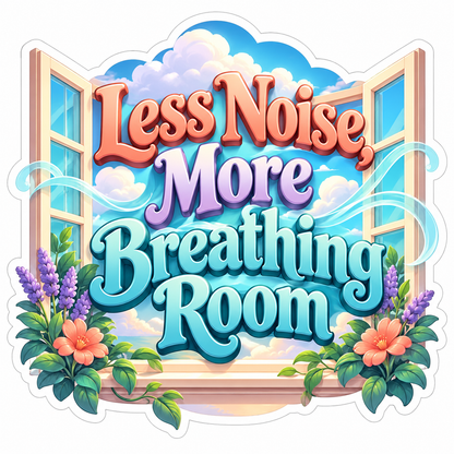 Open Window Flowers Colorful Lettering Art Vinyl Decal Stickers