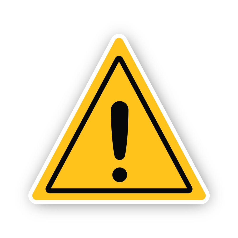 Yellow Exclamation Tall Triangle Vinyl Decal Stickers