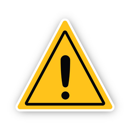 Yellow Exclamation Tall Triangle Vinyl Decal Stickers