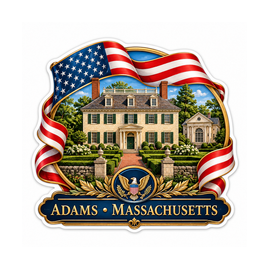 Adams House Massachusetts USA Flag Vinyl Decal Stickers