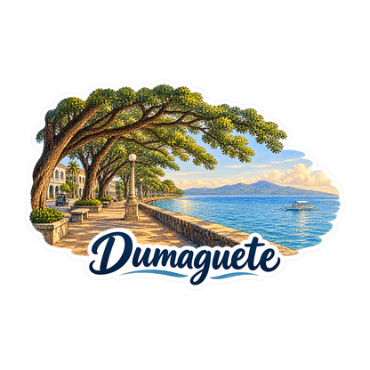Dumaguete Shaded Seafront Promenade Art Vinyl Decal Stickers