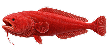Deep Red Long Fish with Small Chin Barbel Vinyl Decal Stickers