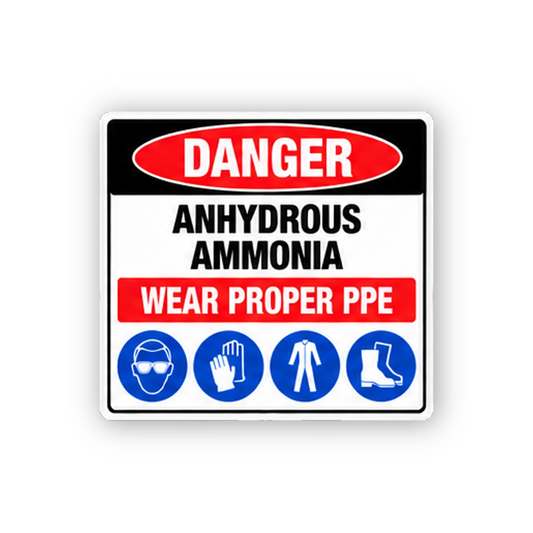 Black Danger Ammonia Four Blue Icons Panel Vinyl Decal Stickers