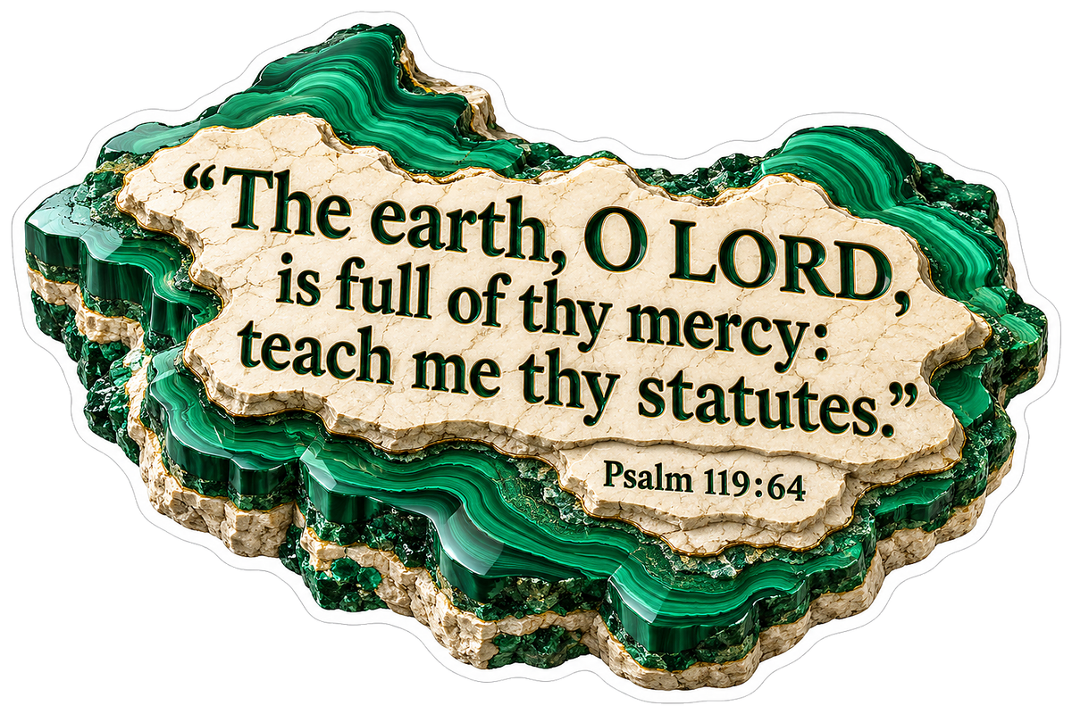 Green Stone Contour Psalm Verse Vinyl Decal Stickers