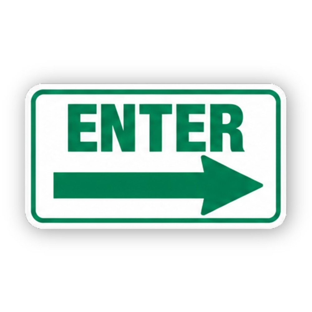 Green Enter Long Right Arrow Panel Vinyl Decal Stickers