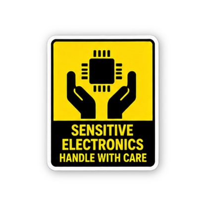 Yellow Sensitive Electronics Hands Chip Portrait Vinyl Decal Stickers