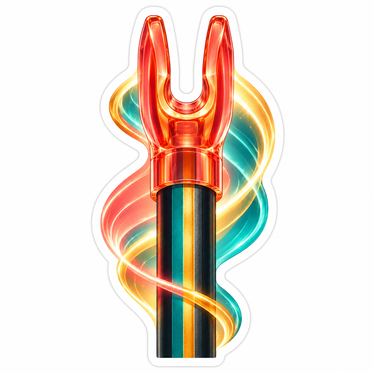 Orange Arrow Nock Colorful Light Art Vinyl Decal Stickers