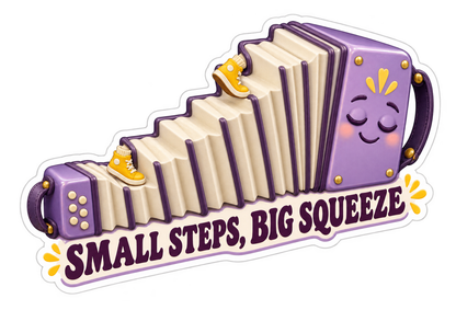 Purple Accordion Small Steps Art Vinyl Decal Stickers