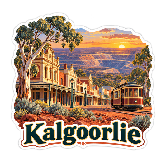 Kalgoorlie Historic Street and Tram Art Vinyl Decal Stickers