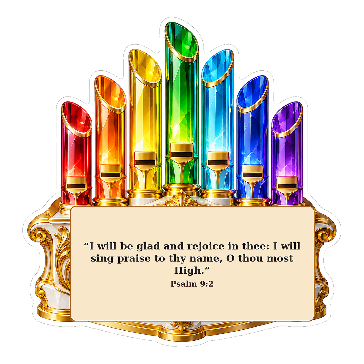 Rainbow Crystal Pipes Scripture Art Vinyl Decal Stickers