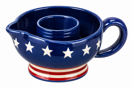 Blue Star Double Bowl Handled Cup Art Vinyl Decal Stickers