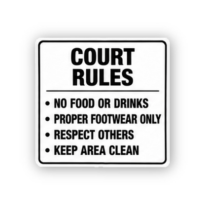 Black Court Rules Four Bullet Square Vinyl Decal Stickers