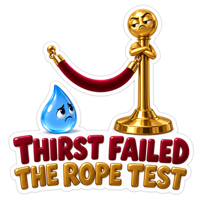Gold Rope Barrier and Sad Blue Drop Quote Art Vinyl Decal Stickers