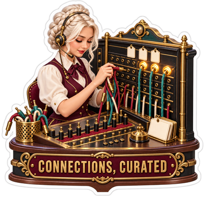 Woman Operating Vintage Switchboard Art Vinyl Decal Stickers