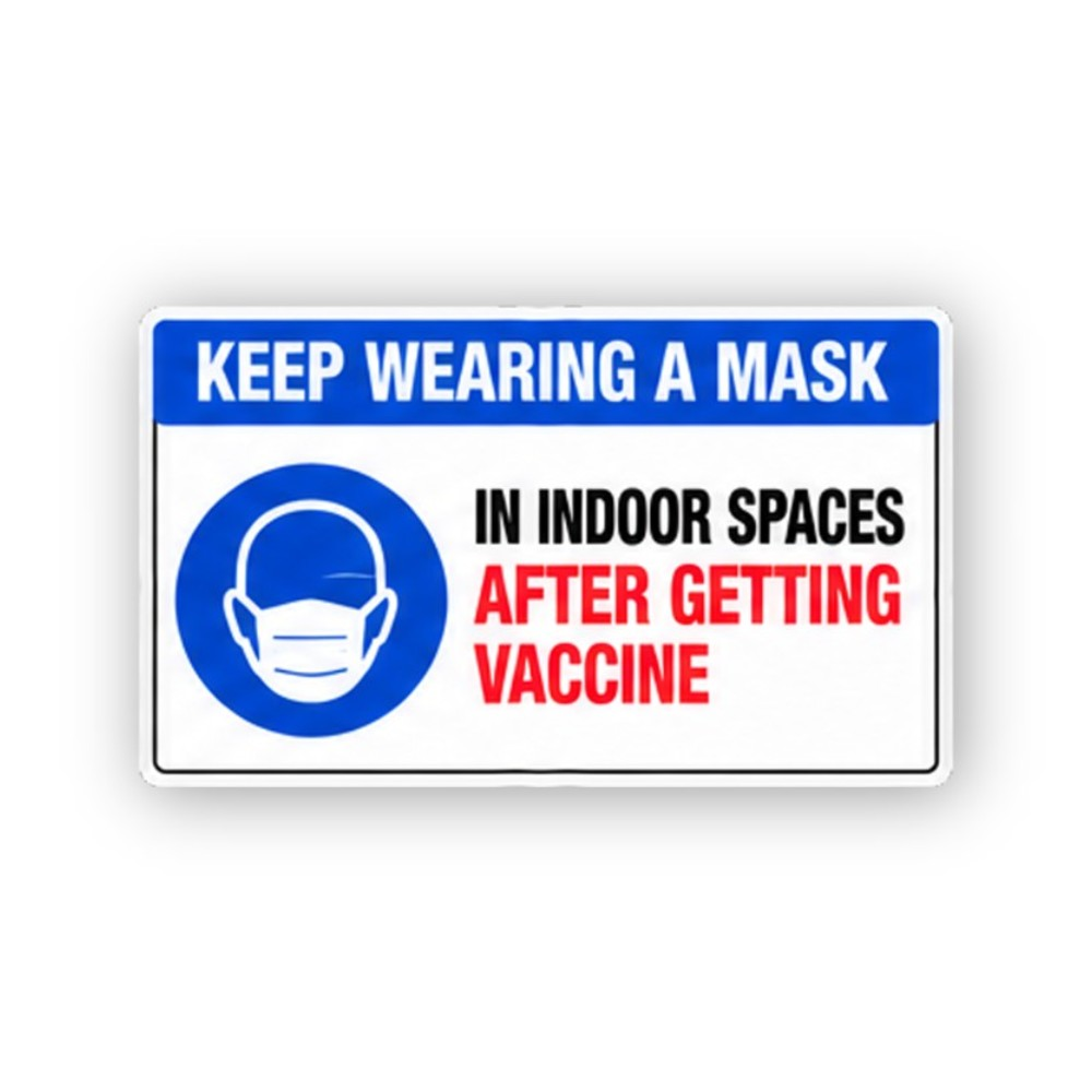 Blue Face Covering Head Wide Text Panel Vinyl Decal Stickers