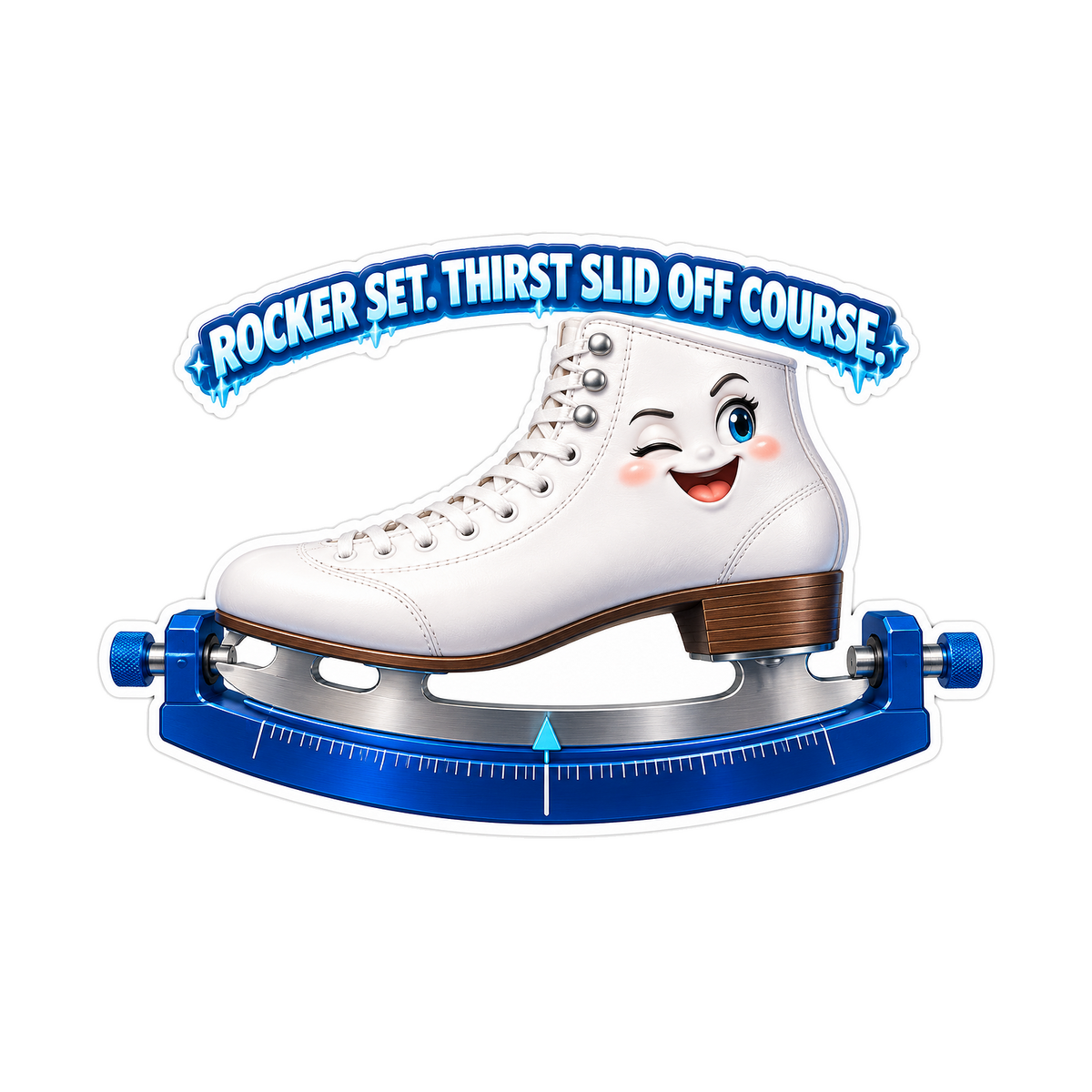 White Ice Skate Course Quote Vinyl Decal Stickers