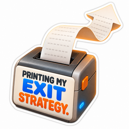 Black Receipt Printer Humor Art Vinyl Decal Stickers