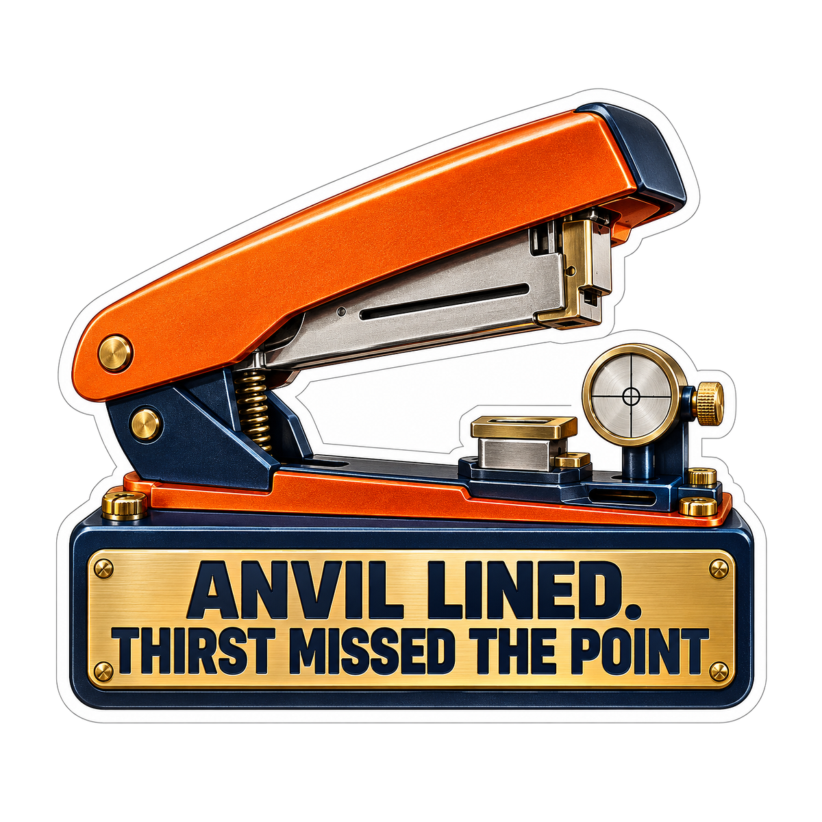 Orange Stapler Alignment Funny Quote Art Vinyl Decal Stickers