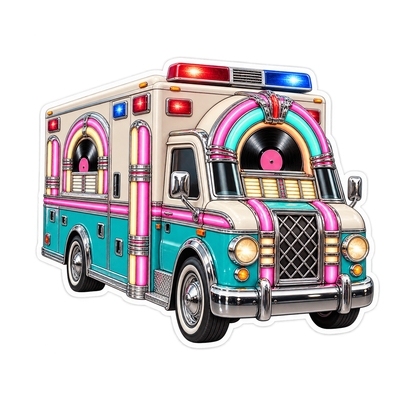 Colorful Jukebox Box Truck Art Vinyl Decal Stickers