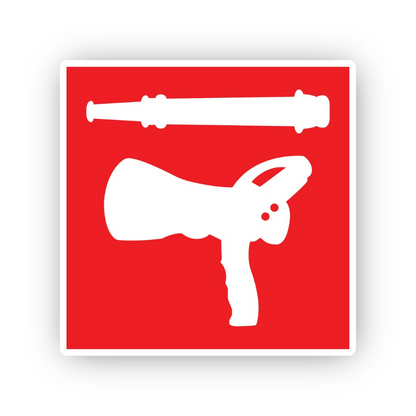 Red White Horn And Nozzle Square Vinyl Decal Stickers