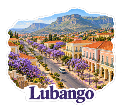 Lubango Purple Tree Avenue Art Vinyl Decal Stickers