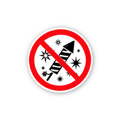 Red Crossed Firework Rocket Stars Circle Vinyl Decal Stickers
