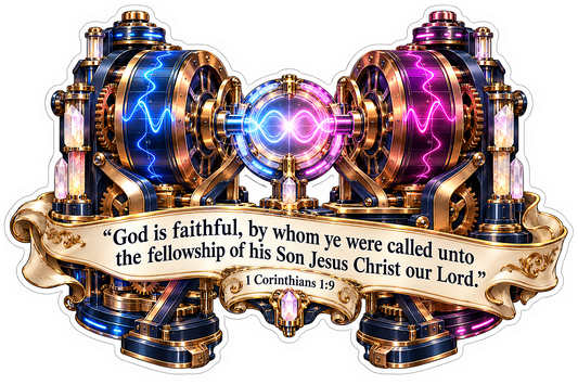 Blue Purple Linked Machines Faith Verse Vinyl Decal Stickers