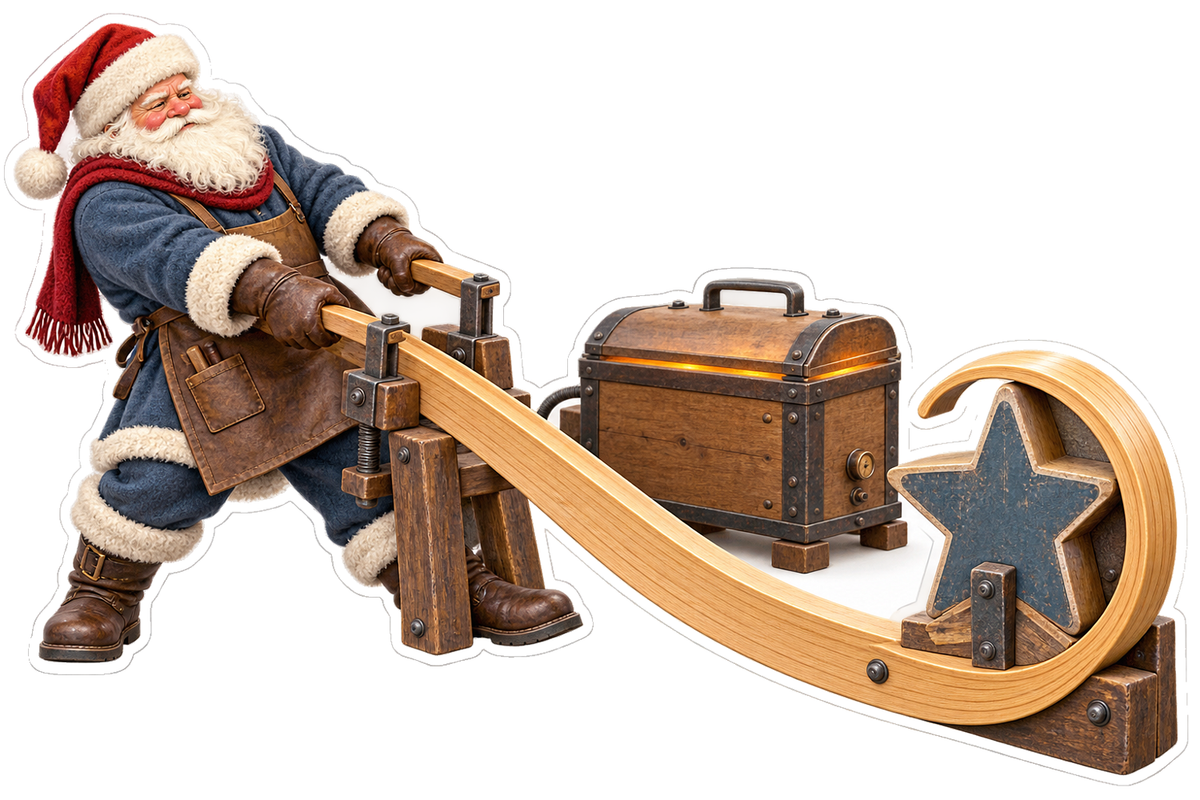 Santa Shaping Wooden Sled Runner Art Vinyl Decal Stickers