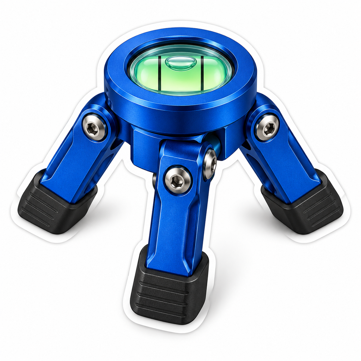 Blue Three Leg Stand with Green Bubble Level Vinyl Decal Stickers
