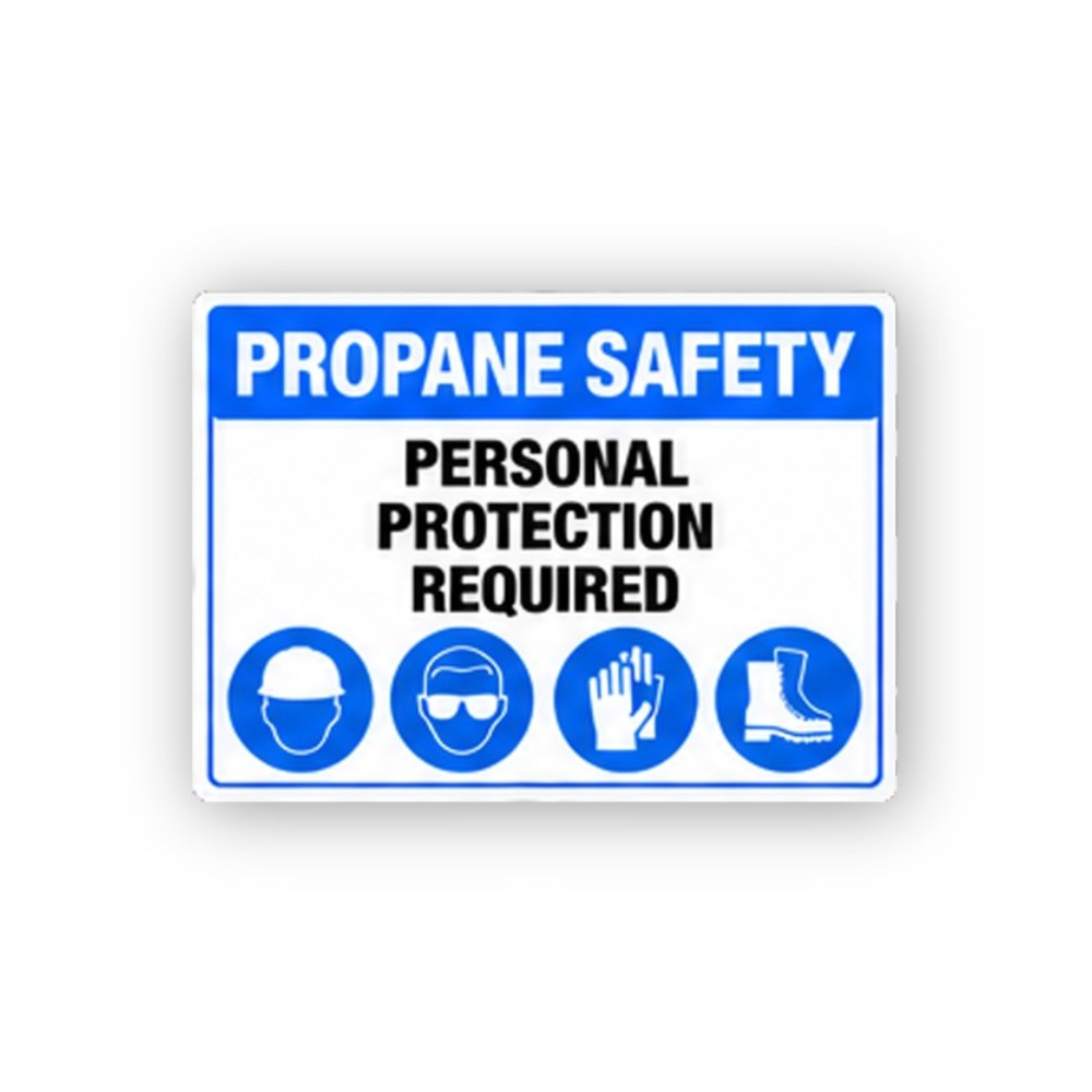 Blue Propane Safety Four Gear Icons Panel Vinyl Decal Stickers