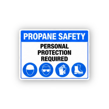 Blue Propane Safety Four Gear Icons Panel Vinyl Decal Stickers