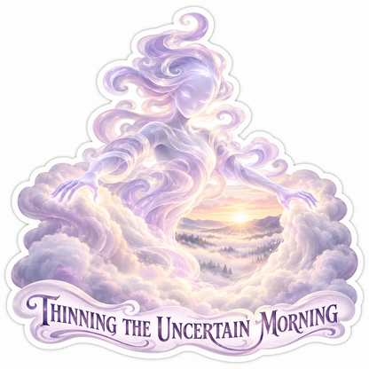 Lavender Cloud Woman Revealing Misty Sunrise Vinyl Decal Stickers