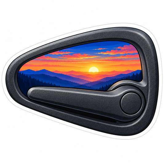 Black Seat Lever Mountain Sunset Art Vinyl Decal Stickers