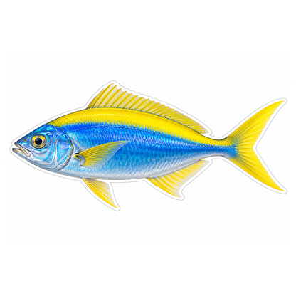 Blue Fusilier with Yellow Back and Tail Vinyl Decal Stickers