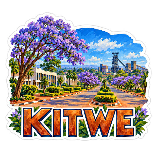Kitwe Purple Trees City Travel Art Vinyl Decal Stickers