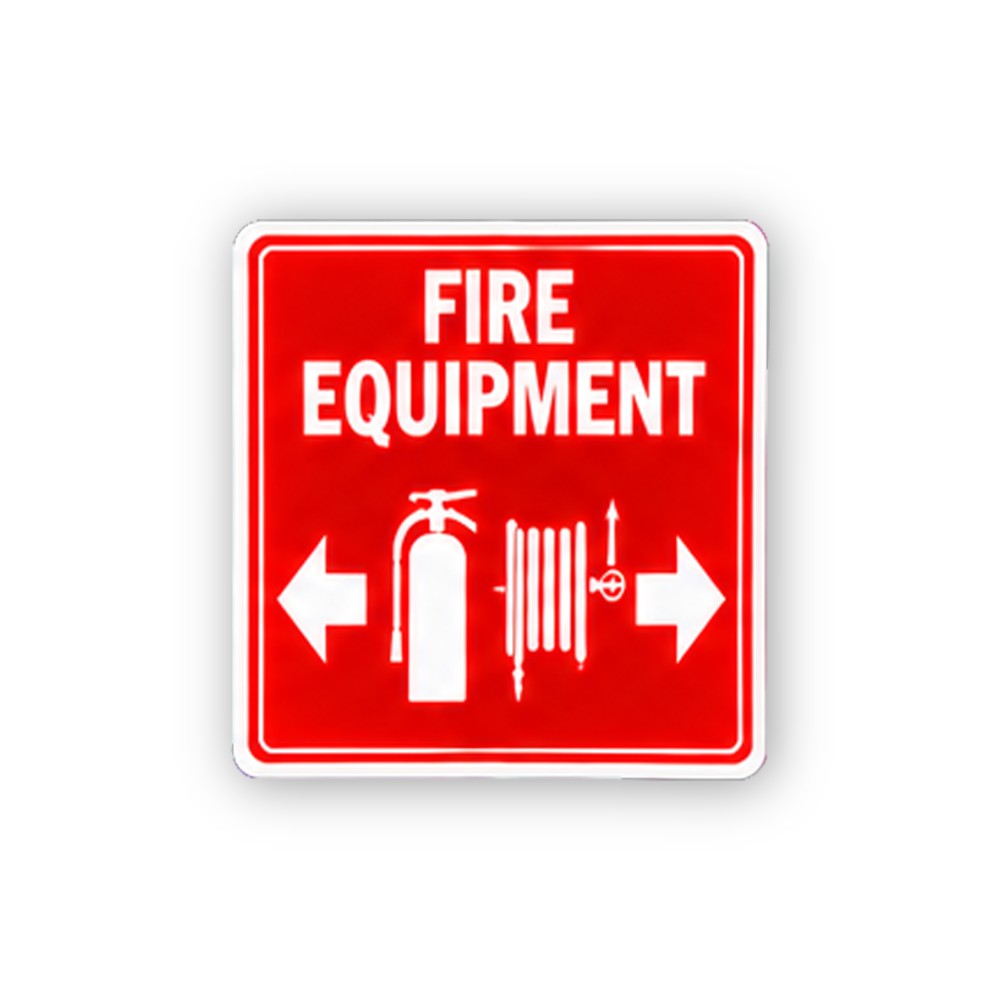 Red Fire Equipment Double Arrows Portrait Vinyl Decal Stickers