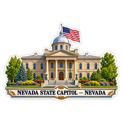 Nevada State Capitol Flag Scene Vinyl Decal Stickers