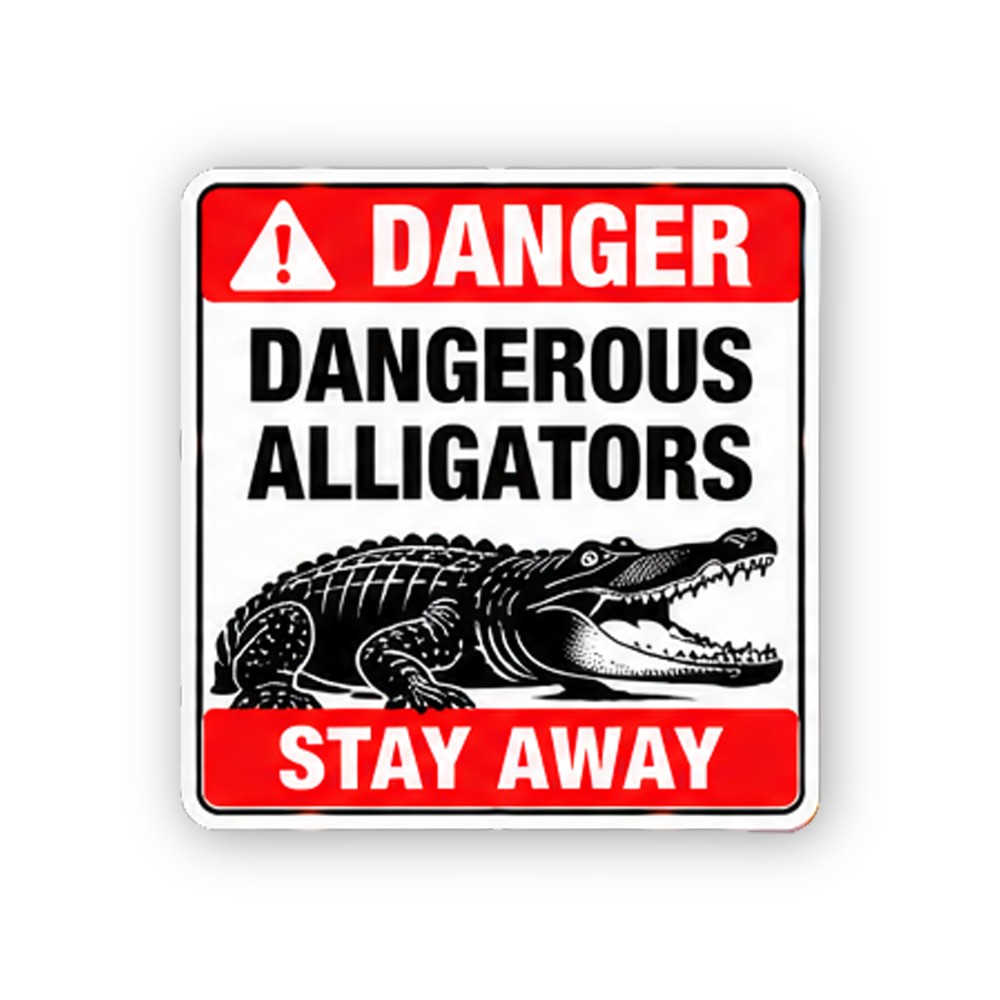 Red Alligator Stay Away Portrait Vinyl Decal Stickers