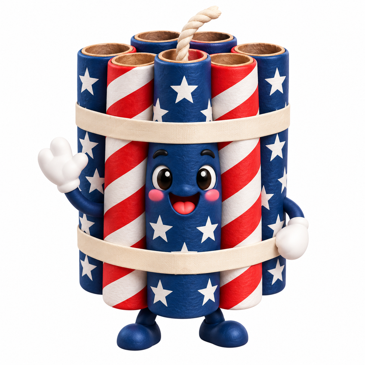 Patriotic Striped Firecracker Bundle Art Vinyl Decal Stickers