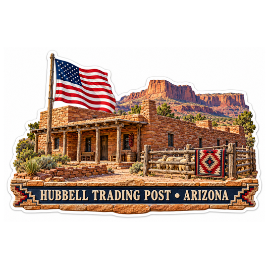 Hubbell Trading Post Arizona Flag Art Vinyl Decal Stickers