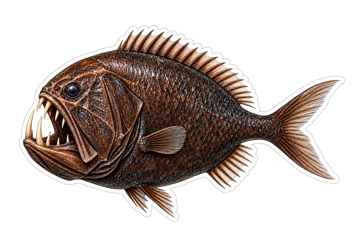 Common Fangtooth Art Vinyl Decal Stickers