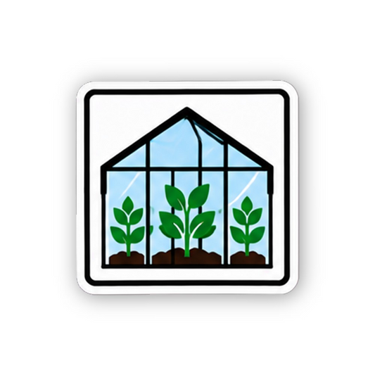 Black Frame Greenhouse Green Plants Square Vinyl Decal Stickers