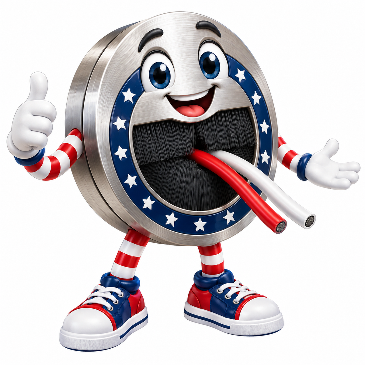 Patriotic Round Cable Brush Grommet Art Vinyl Decal Stickers